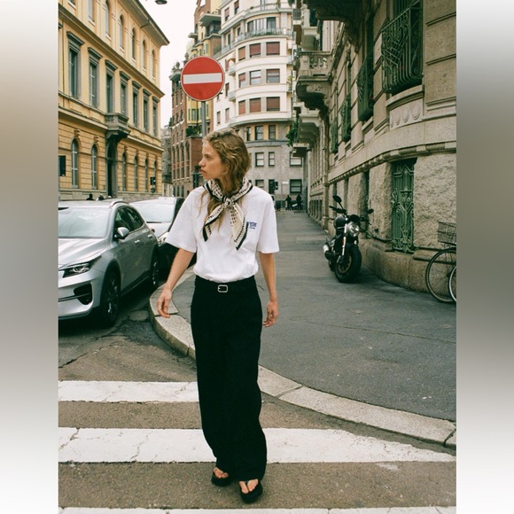 ZARA GEOMETRIC PRINT SCARF - Picture 4 of 8